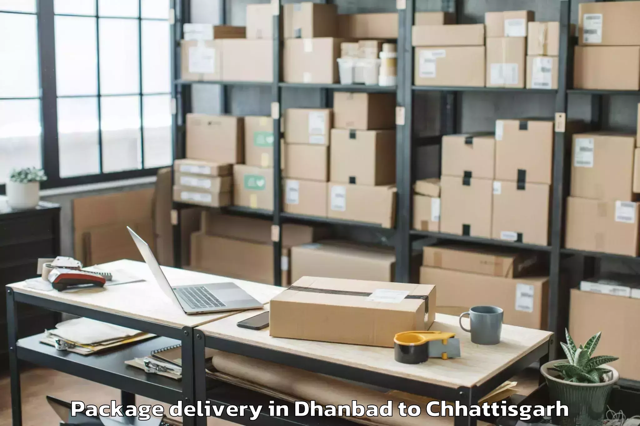 Get Dhanbad to Raigarh Package Delivery